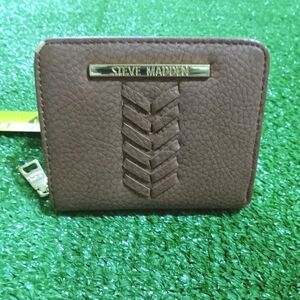 Steve Madden French Zip Around Womens Wallet  - Cognac Brown
